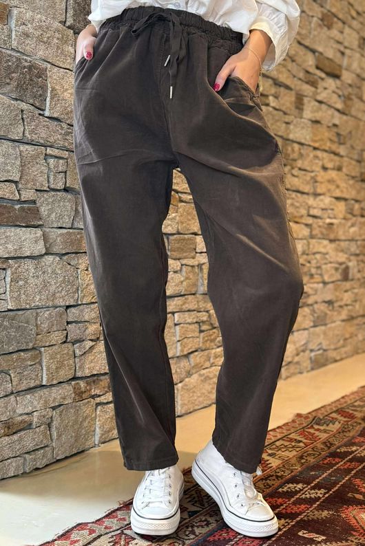 Made in Italy Baby Cord Classic Slim Jogger Chocolate /20 =